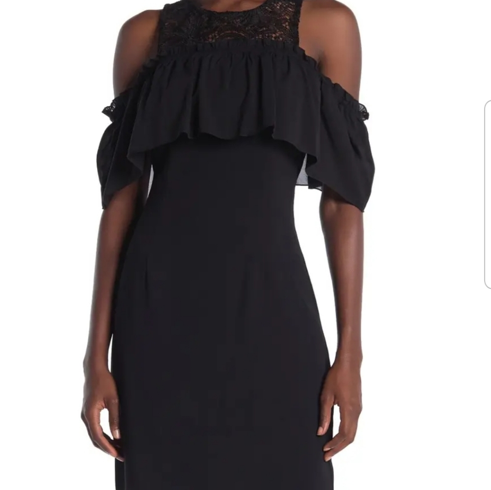 Trina Turk Lauren Cold Shoulder Lace Knit Dress
2